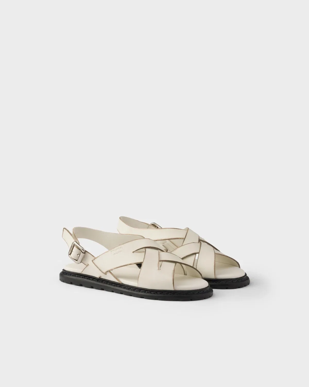 Винтажные кожаные сандалии Prada, белый