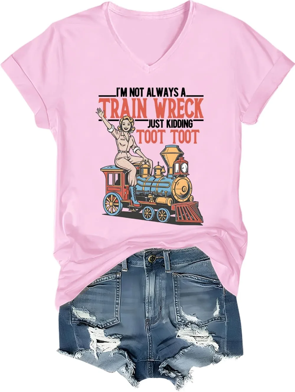 

Футболка I'm Not Always A Train Wreck Just Kidding Toot Toot nmokbom
