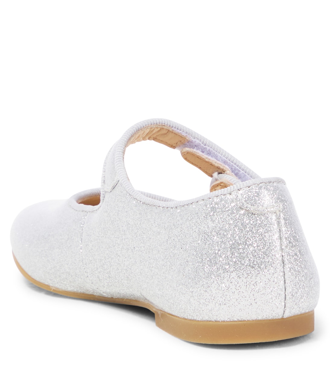 Детские тапочки Daisy Baby из металлизированной кожи Pom d'Api, Glitter Lisse Argent — фото 3