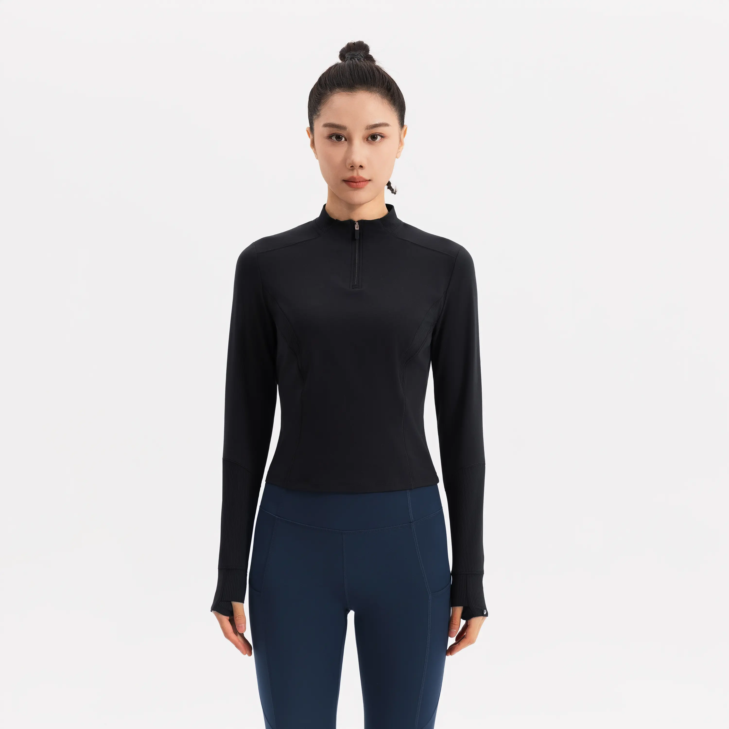 

Женская флисовая толстовка с полумолнией Domyos