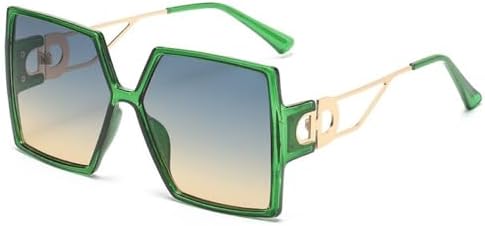 

Большие солнцезащитные очки для женщин, градиентные модные солнцезащитные очки для женщин, очки для активного отдыха и путешествий, защита от УФ-излучения UV400 MTZJH, Green