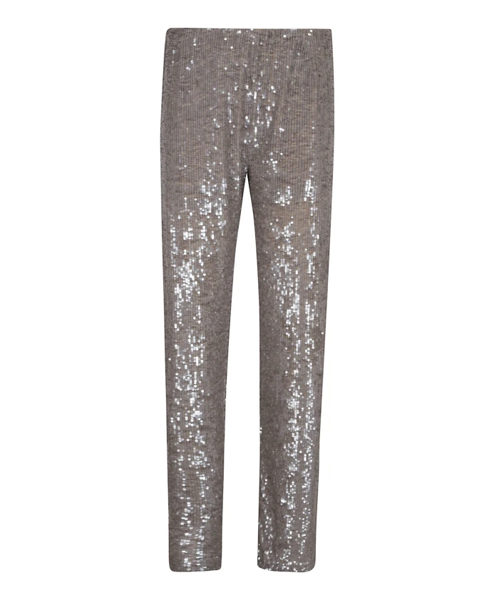 

Серые брюки с блестками и эластичным поясом P.A.R.O.S.H., серый