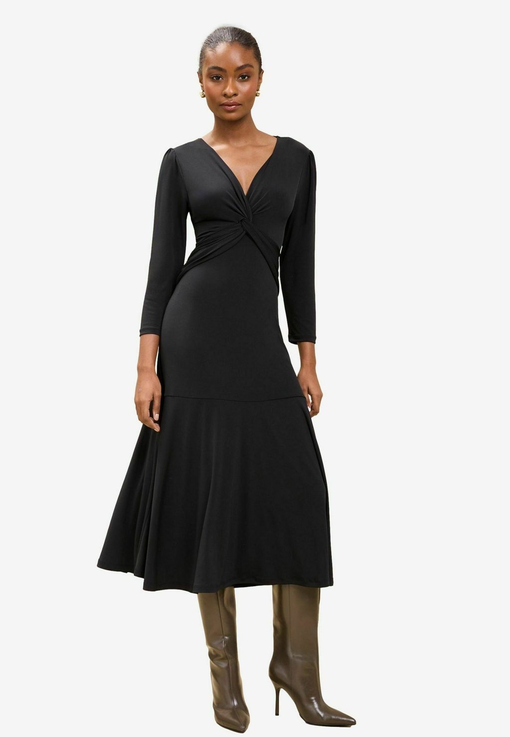 

Платье из джерси V-NECK TWIST UNDERBUST MIDI Lipsy, черный