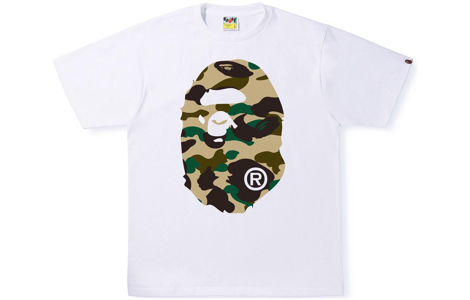 

Футболка Bape Sta Camo Big Ape Head A BATHING APE, Black with Green Print