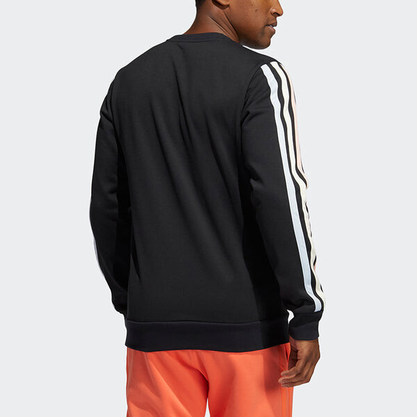 Толстовка adidas Decorate Cr Basketball Casual Sports Stripe Round Neck Black, черный — фото 4
