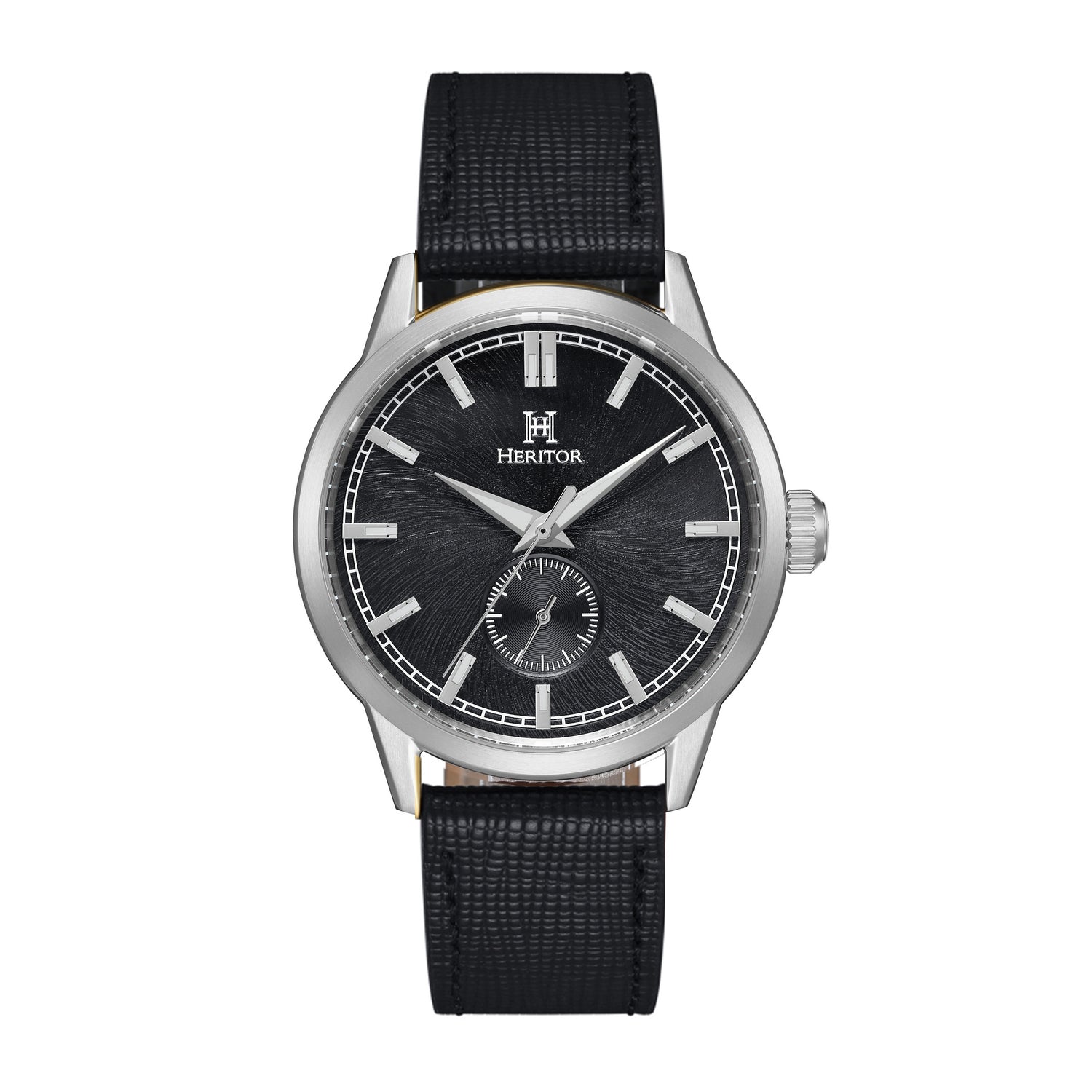 

Часы Argento с кожаным ремешком Heritor Automatic, серебряный