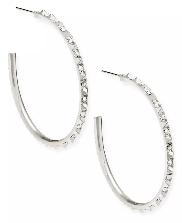 

Серьги-Кольца среднего размера с паве, 1,7 дюйма Kendra Scott, silver