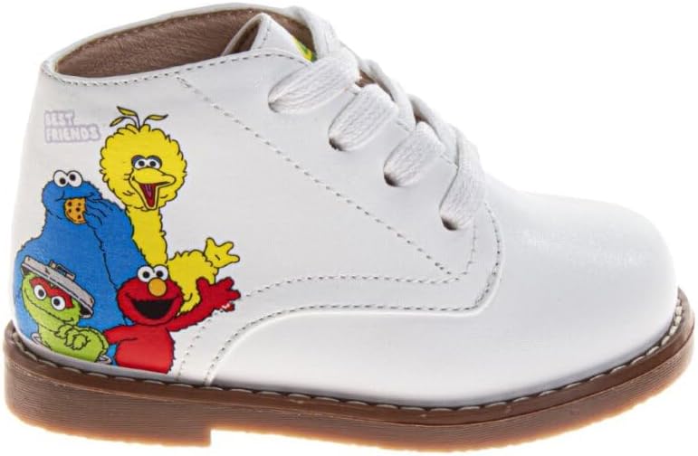JOSMO Baby Boys Girls Unisex Walking Shoes First Step Walker Lightweight Synthetic Non-Slip High top (Infant-Toddler), White - Sesame Street — фото 2