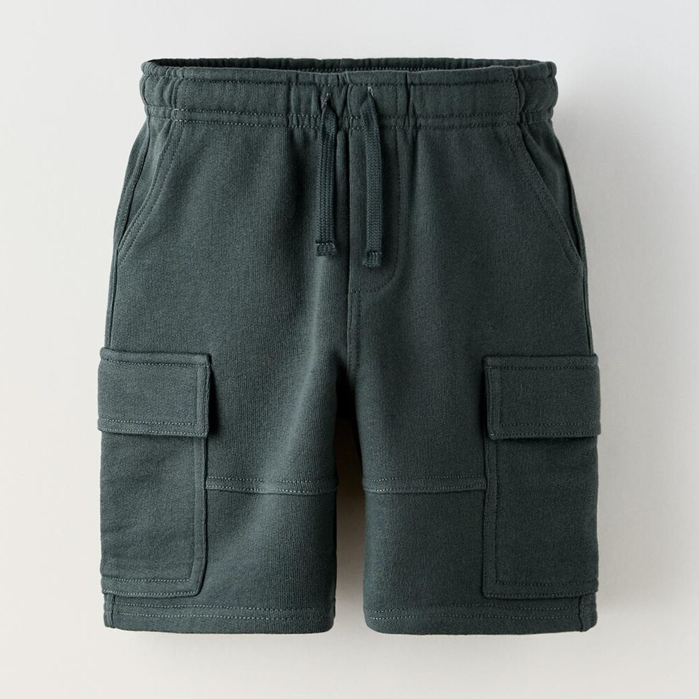 

Шорты Zara Plush Cargo Bermudas, темно-серый/темно-синий