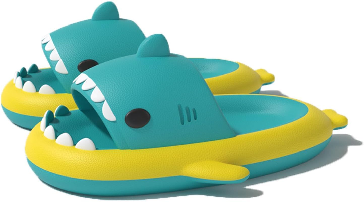 

Шлепанцы Gradient Shark для женщин и мужчин, унисекс с облачным рисунком, толстая подошва, нескользящие, открытый носок, шлепанцы с акулой Generic, зеленый