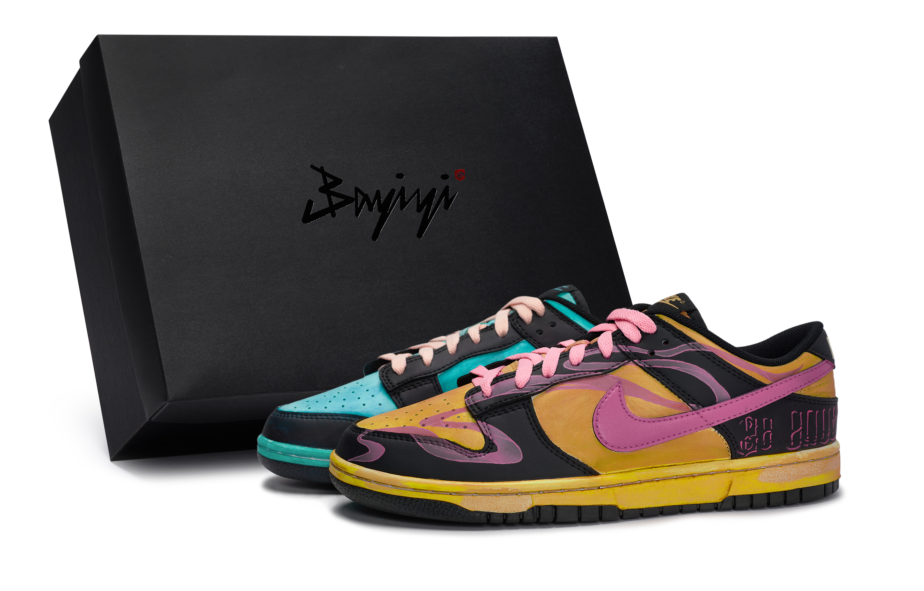 Nike Кроссовки для скейтбординга Dunk унисекс, низкие, черные/розовые