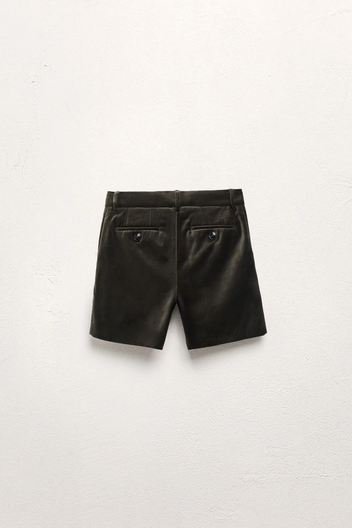 Для детей 6-10 лет / бархатные шорты-бермуды, лимитированная серия Zara, темно-зеленый — фото 2