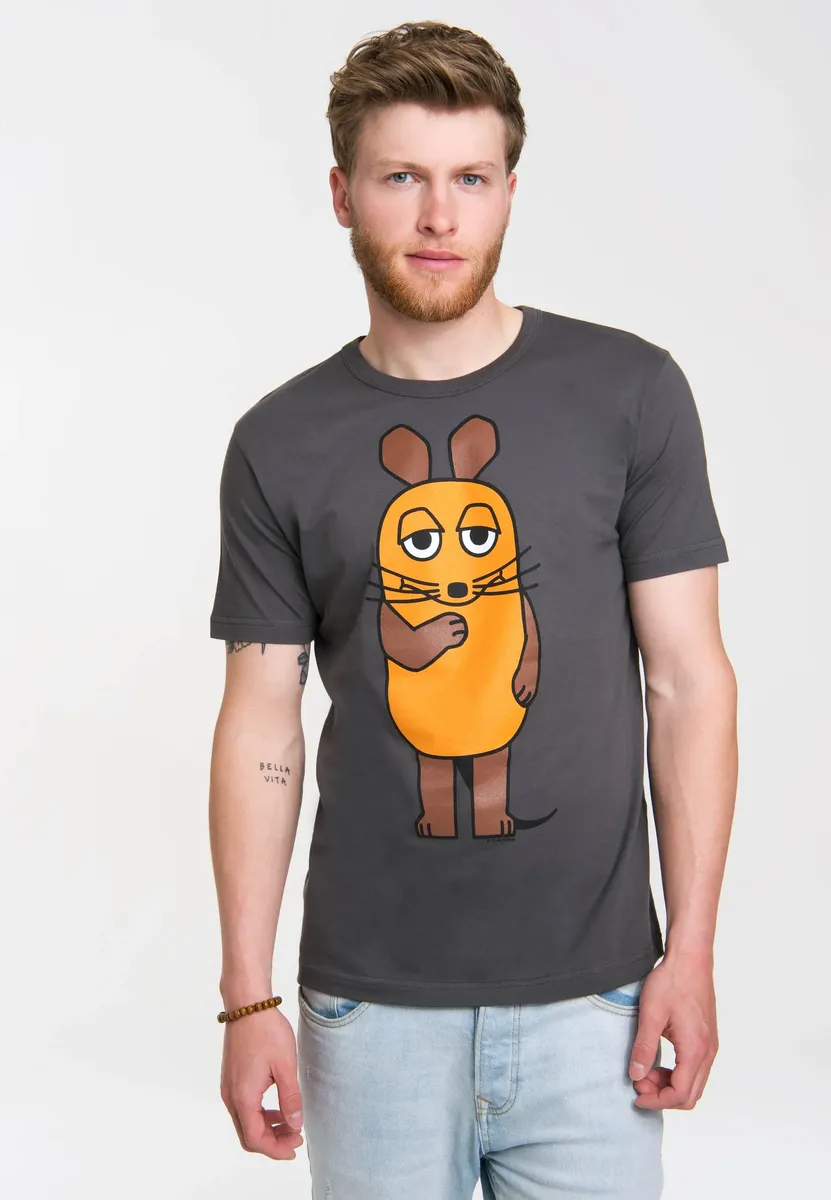 

Logoshirt Футболка "Шоу с Мышкой - Мышка", с принтом "Шоу с Мышкой", серый