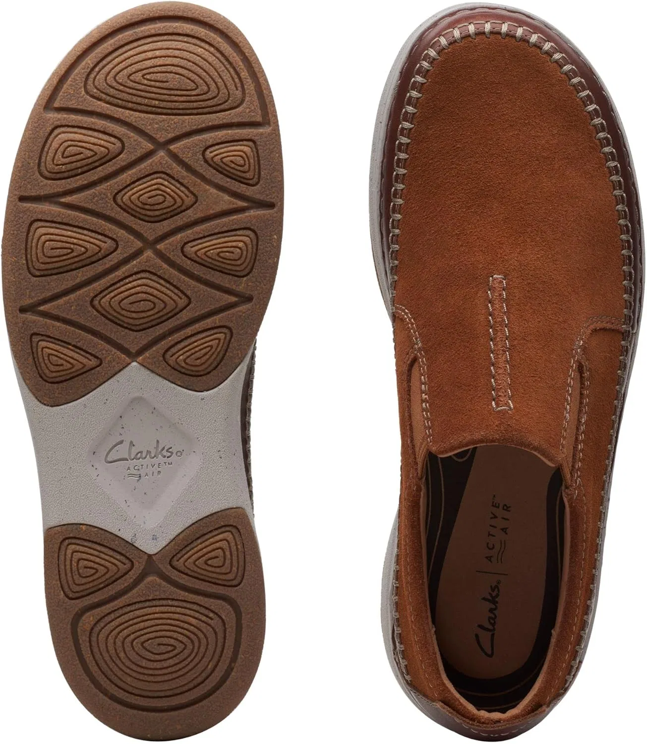 Мокасины мужские Clarks, темно-коричневый комби — фото 3
