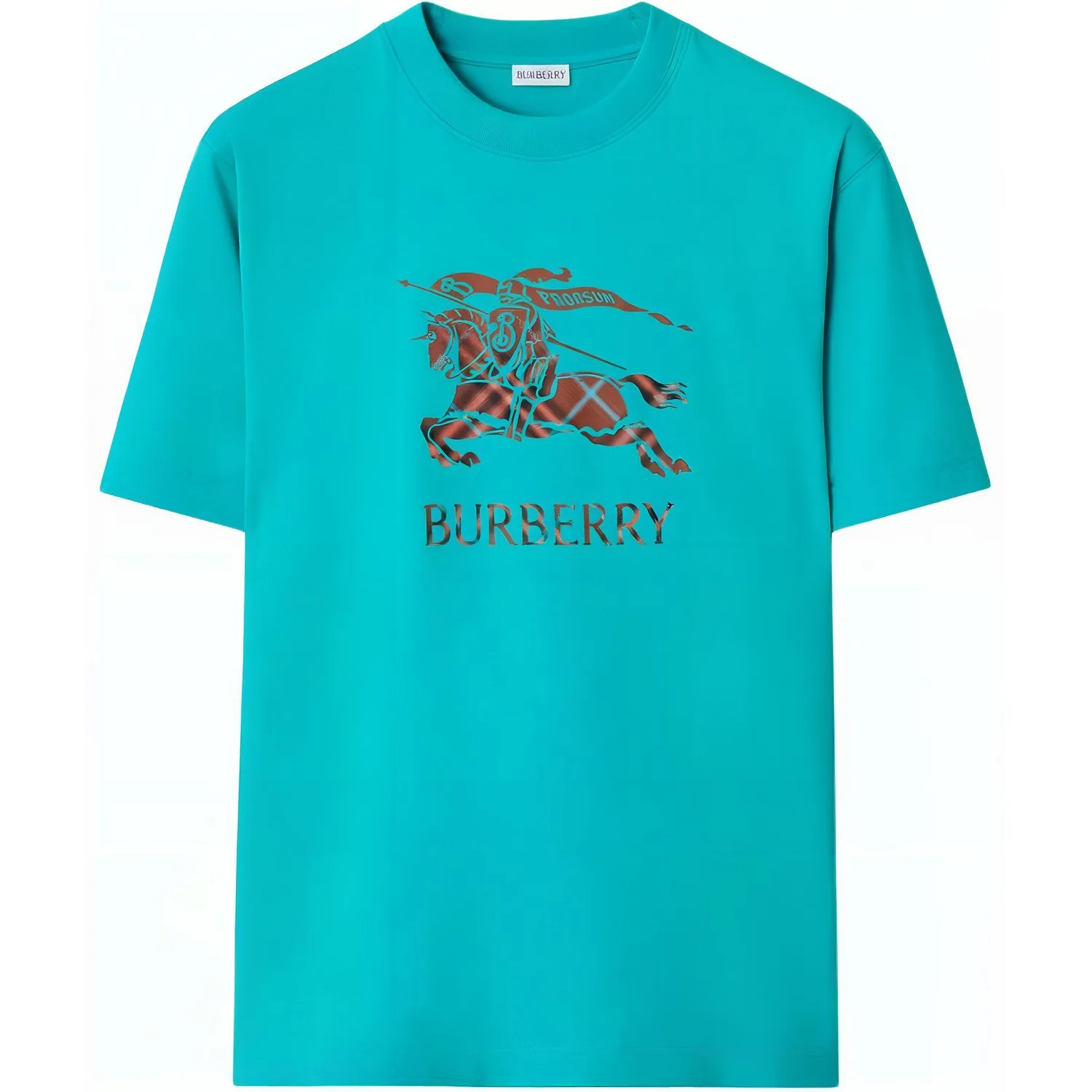 Футболка Burberry из хлопка с логотипом equestrian, Atomic синий