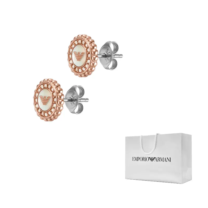 

Emporio Armani Серьги-гвоздики из перламутра, женские, цвет розовое золото