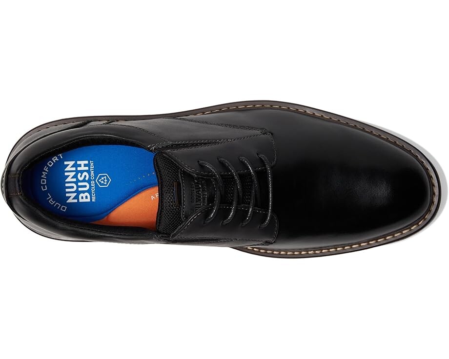 Оксфорды Nunn Bush Griff Plain Toe Oxford Lightweight and Comfortable for All Occasions Leather Lace Up, черный — фото 2