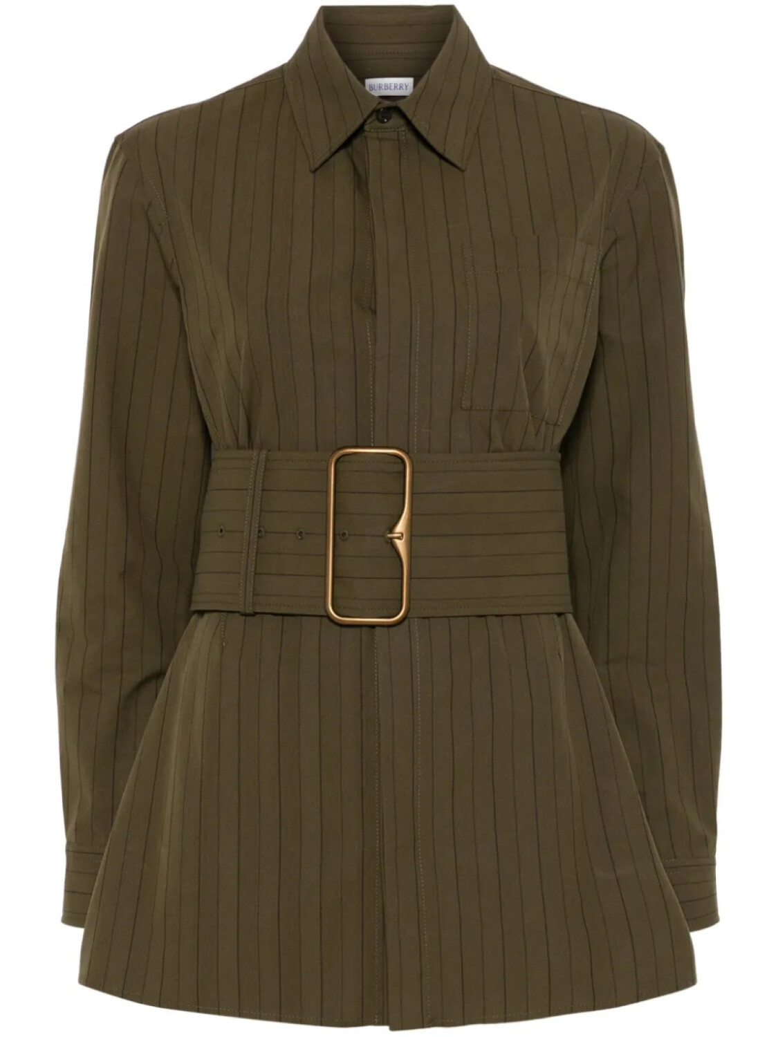 

Burberry платье мини в тонкую полоску, зеленый