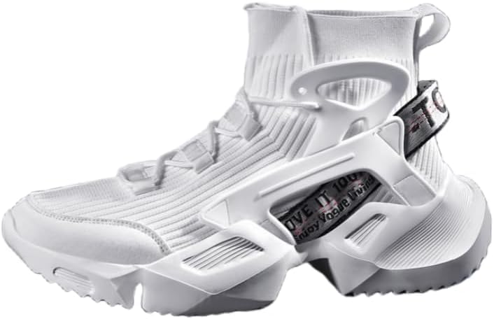 

Мужские высокие кроссовки Clolinde с дышащей тканью - Нескользящие повседневные обувь для улицы и повседневного гардероба, белый