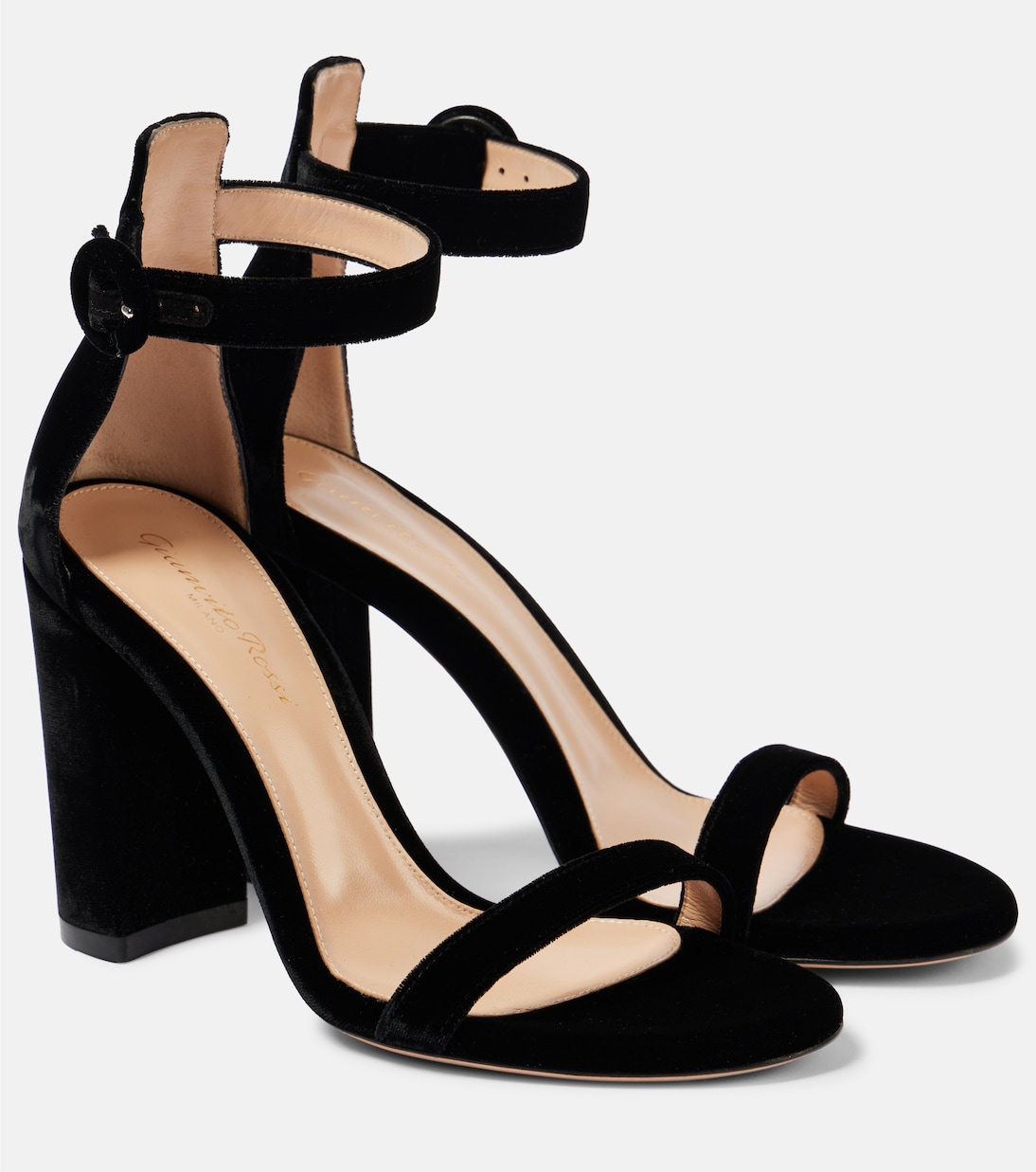 Бархатные сандалии Gaeta 95 Gianvito Rossi, черный