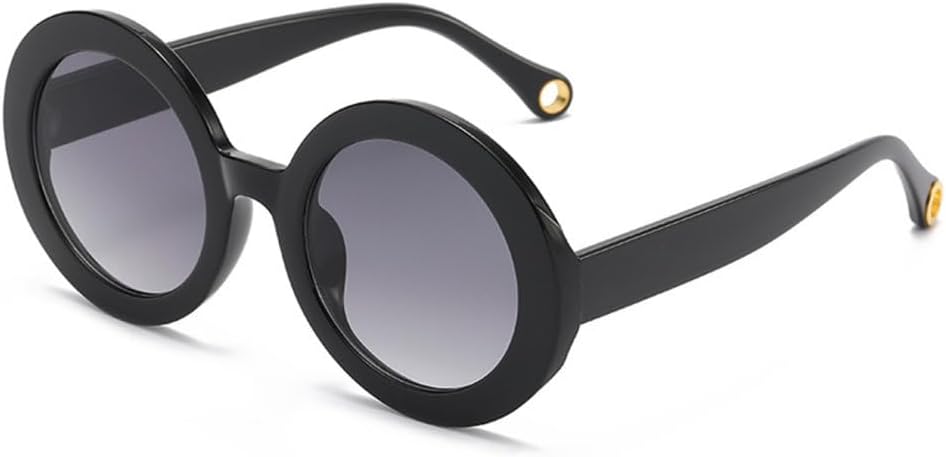 

Солнцезащитные очки в круглой оправе 2027 года для женщин, цветные овальные солнцезащитные очки для мужчин, защита от УФ-излучения UV400, винтажные солнцезащитные очки MTZJH, Black Gray