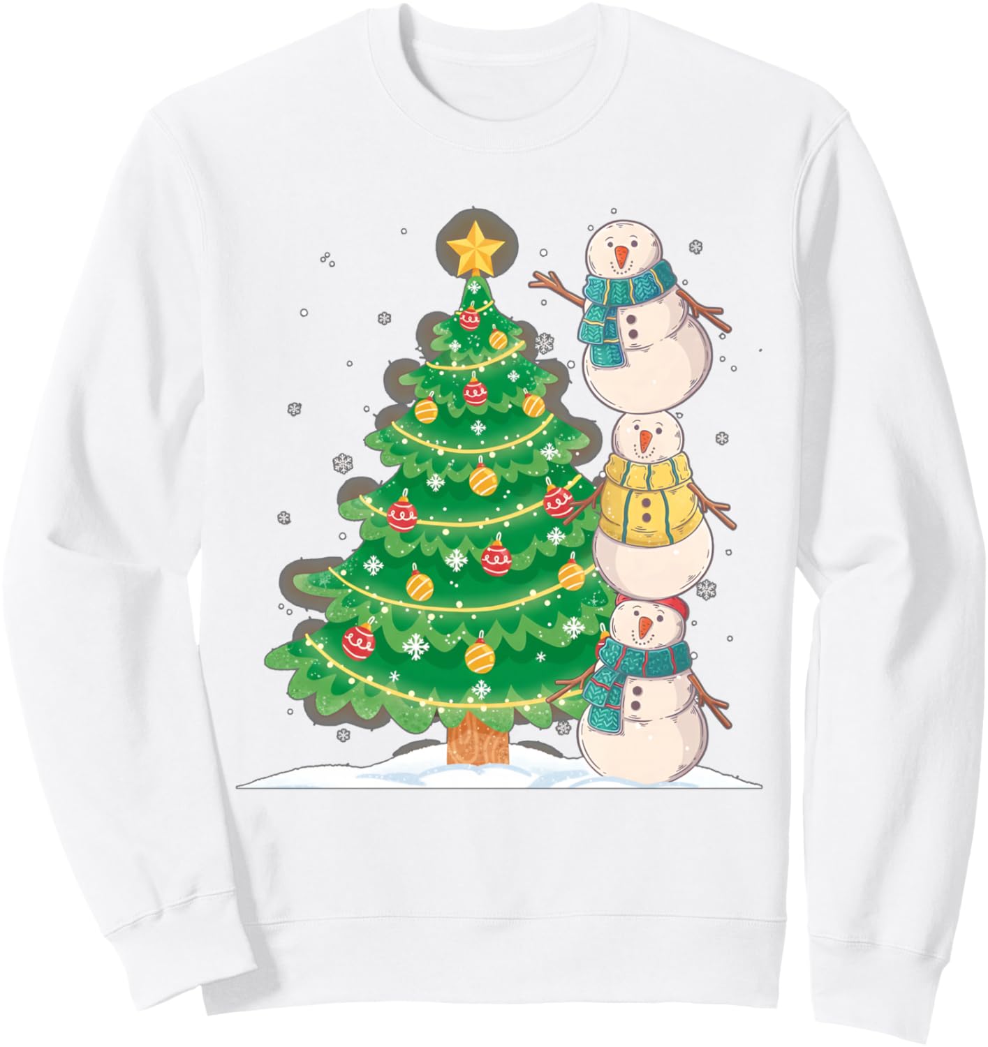 

Забавная елка со снеговиком, Рождество, семья, мужчины, женщины. Толстовка Christmas Snowmen Apparel Store, белый