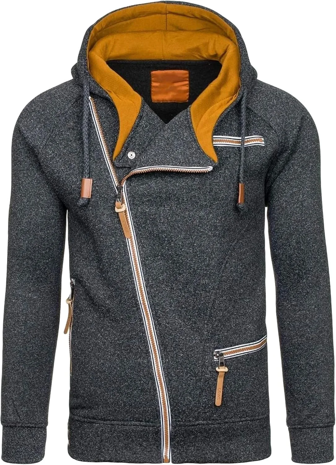 

Мужская худи Maiyifu-GJ Slim Fit с полной застежкой-молнией и накладными карманами