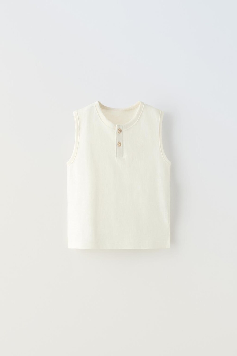 

Футболка хенли без рукавов ZARA, белый