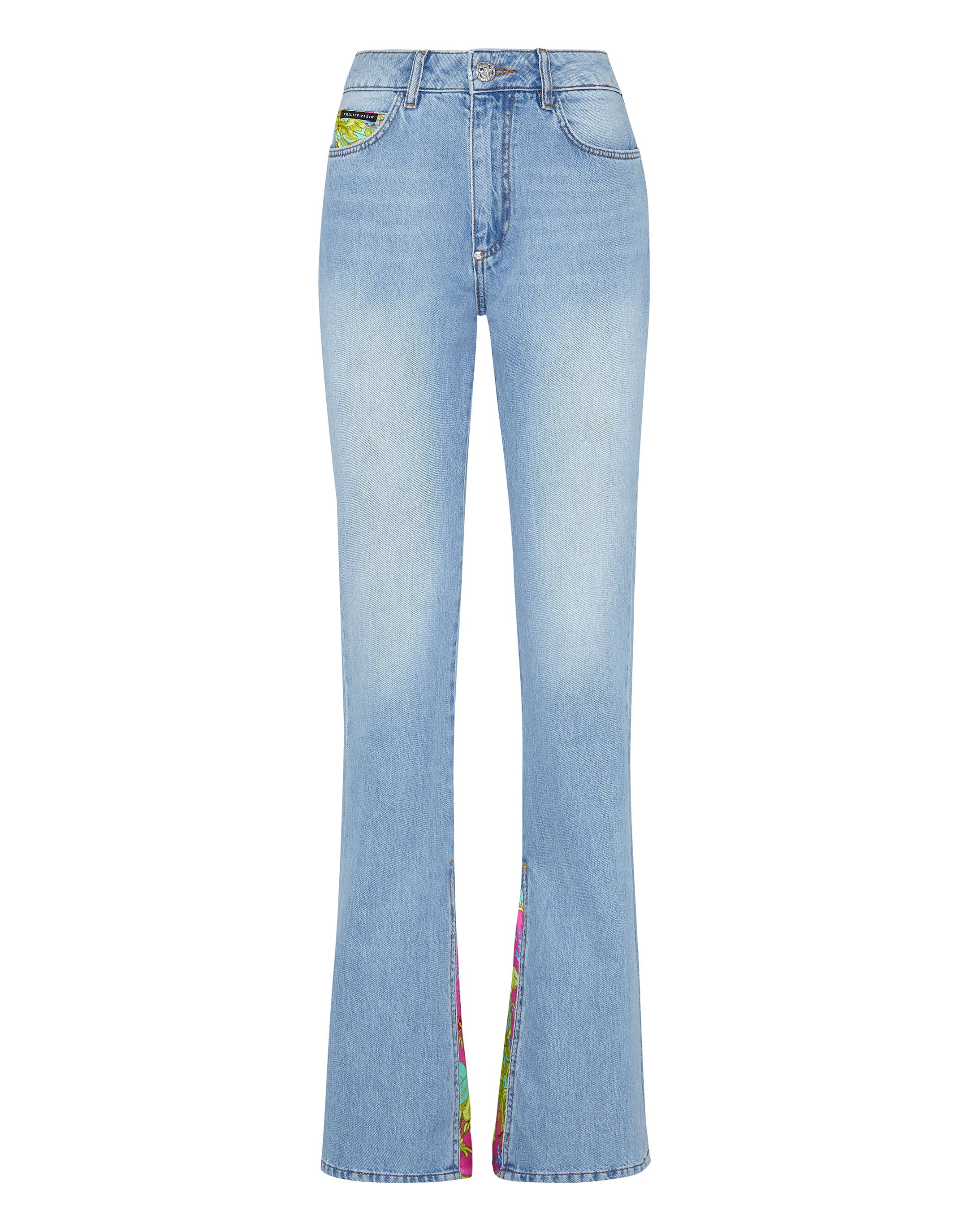

Джинсовые брюки Flare Fit вставка New Baroque PHILIPP PLEIN, цвет grisaille turquoise