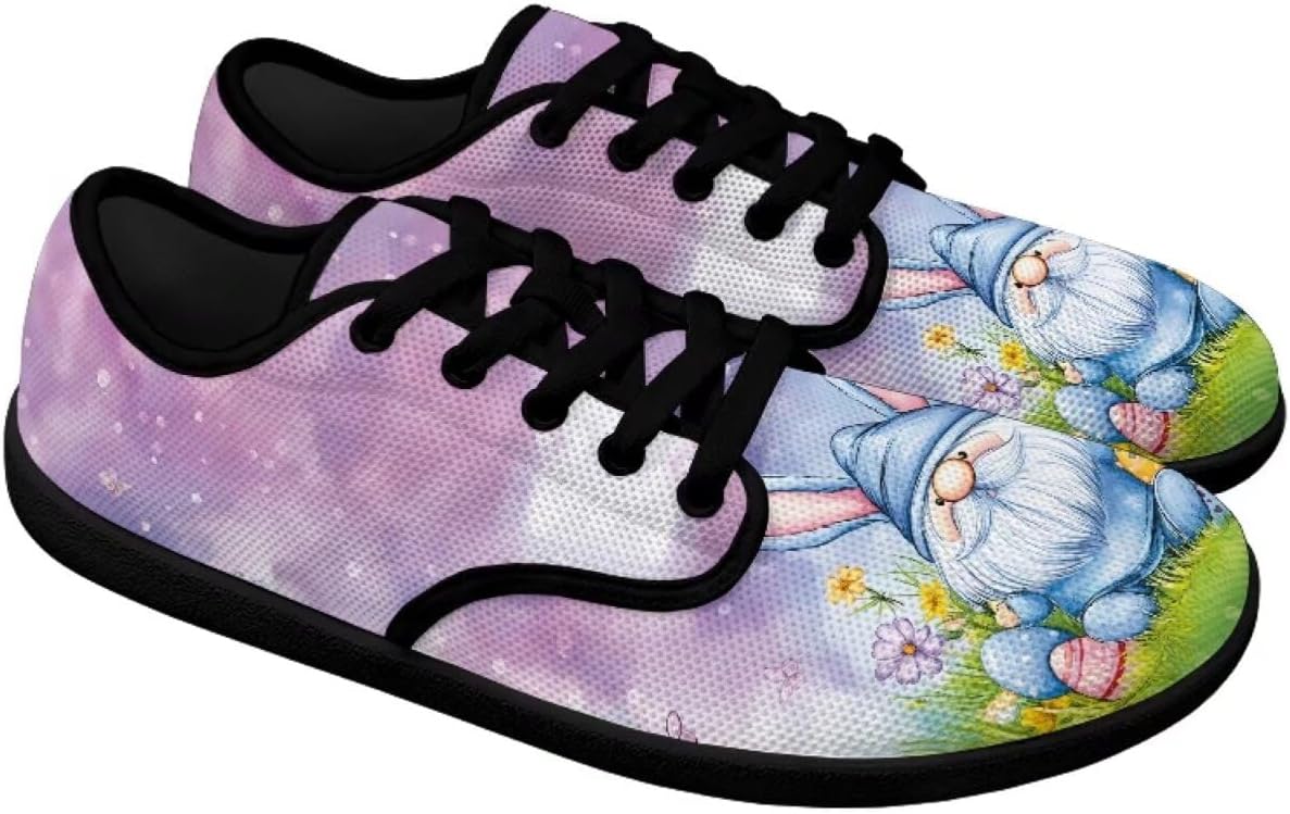 

Кроссовки Binienty с широкой посадкой для женщин и мужчин, противоскользящие, для бега, ходьбы и походов, низкие, с шнуровкой, спортивные теннисные, Easter Bunny