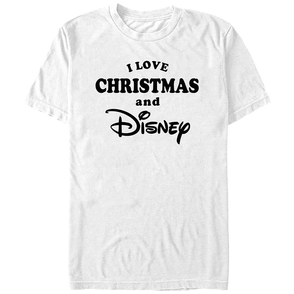 

Мужская футболка с рисунком Disney's Disney Logo I Love Christmas And Disney, белый