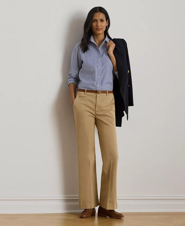 

Женские эластичные хлопковые брюки-клеш Chino Lauren Ralph Lauren, коричневый/бежевый