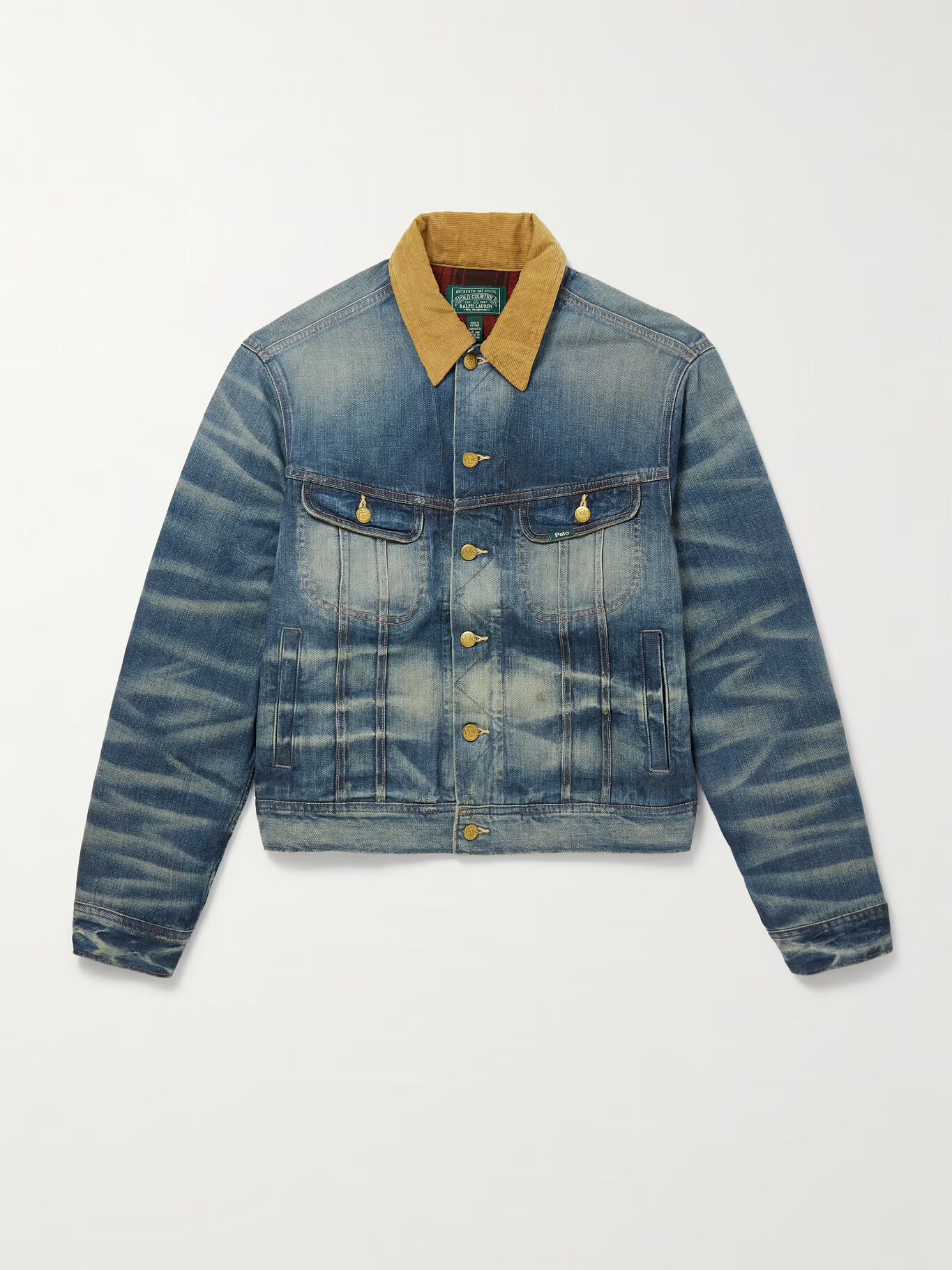 Джинсовая куртка Trucker с отделкой из вельвета Polo Country POLO RALPH LAUREN, синий
