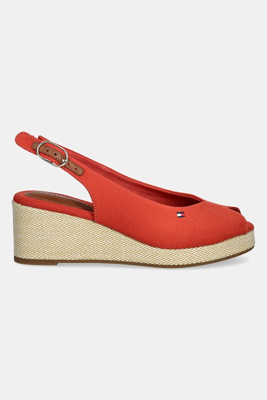 Сандалии Flag mid wedge espadrille на бретельке Tommy Hilfiger, красный — фото 2