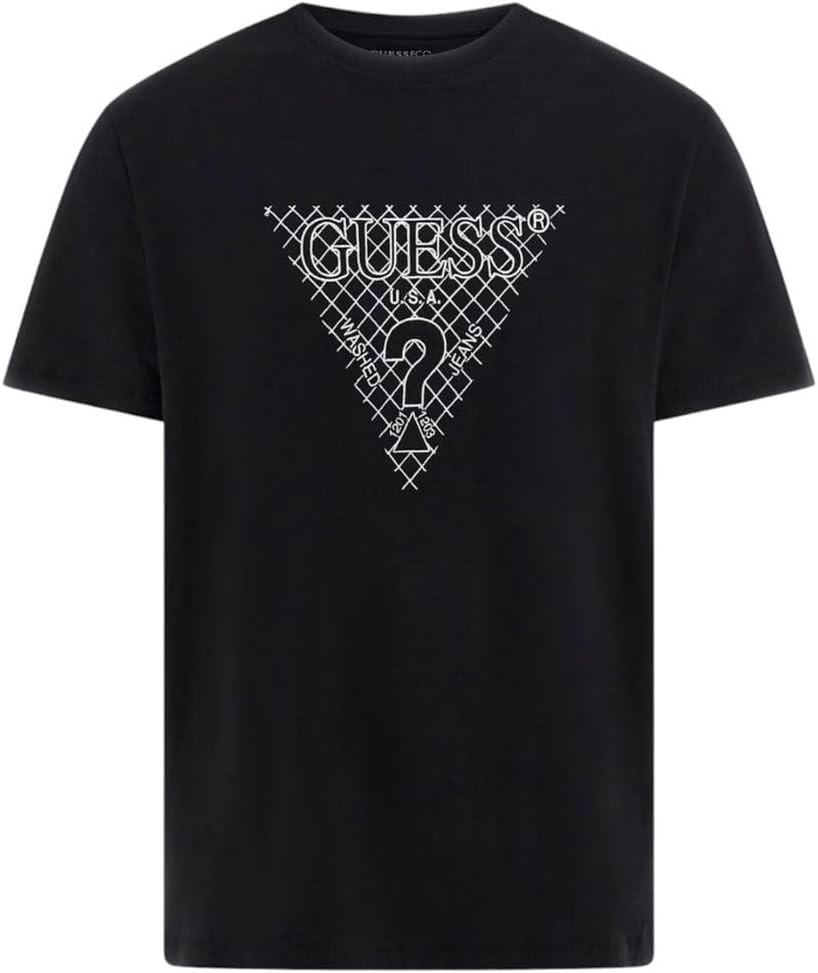 

Футболка Guess SS CN с треугольной вышивкой, мужская уличная одежда
