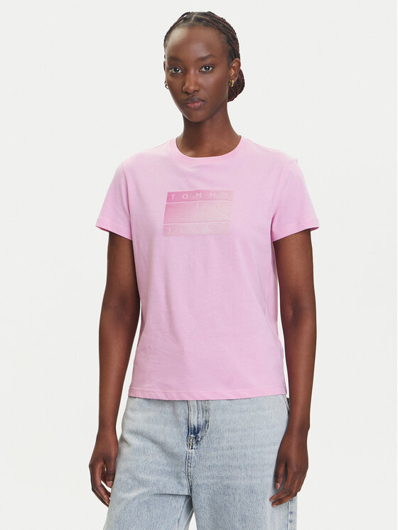 

Футболка обычного кроя Gradient Flag DW0DW20905 Tommy Jeans, розовый