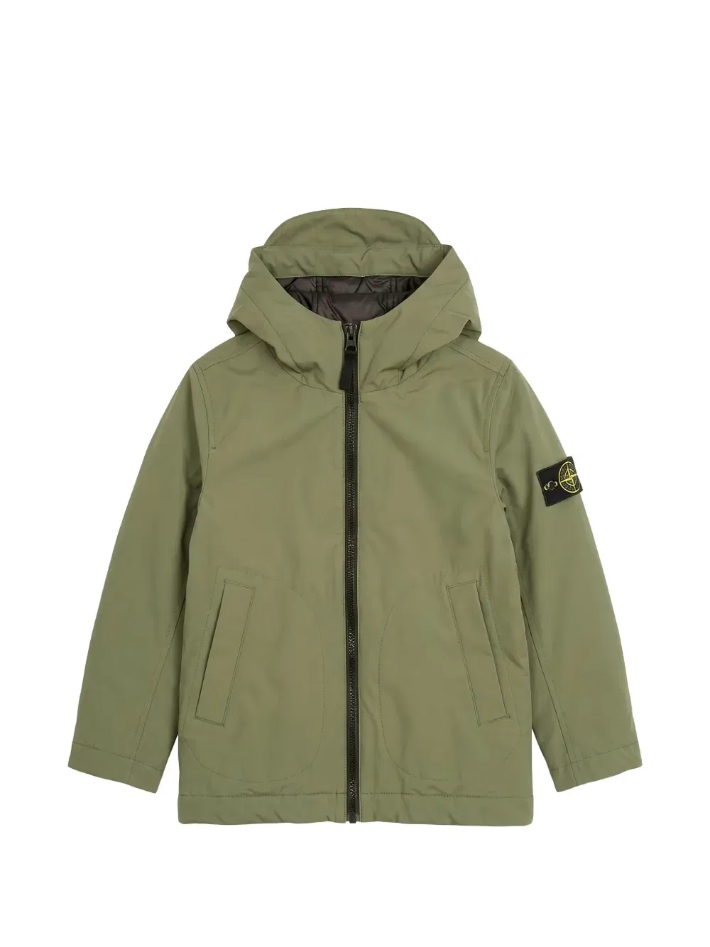 Куртка с капюшоном и нашивками Stone Island Junior, зеленый