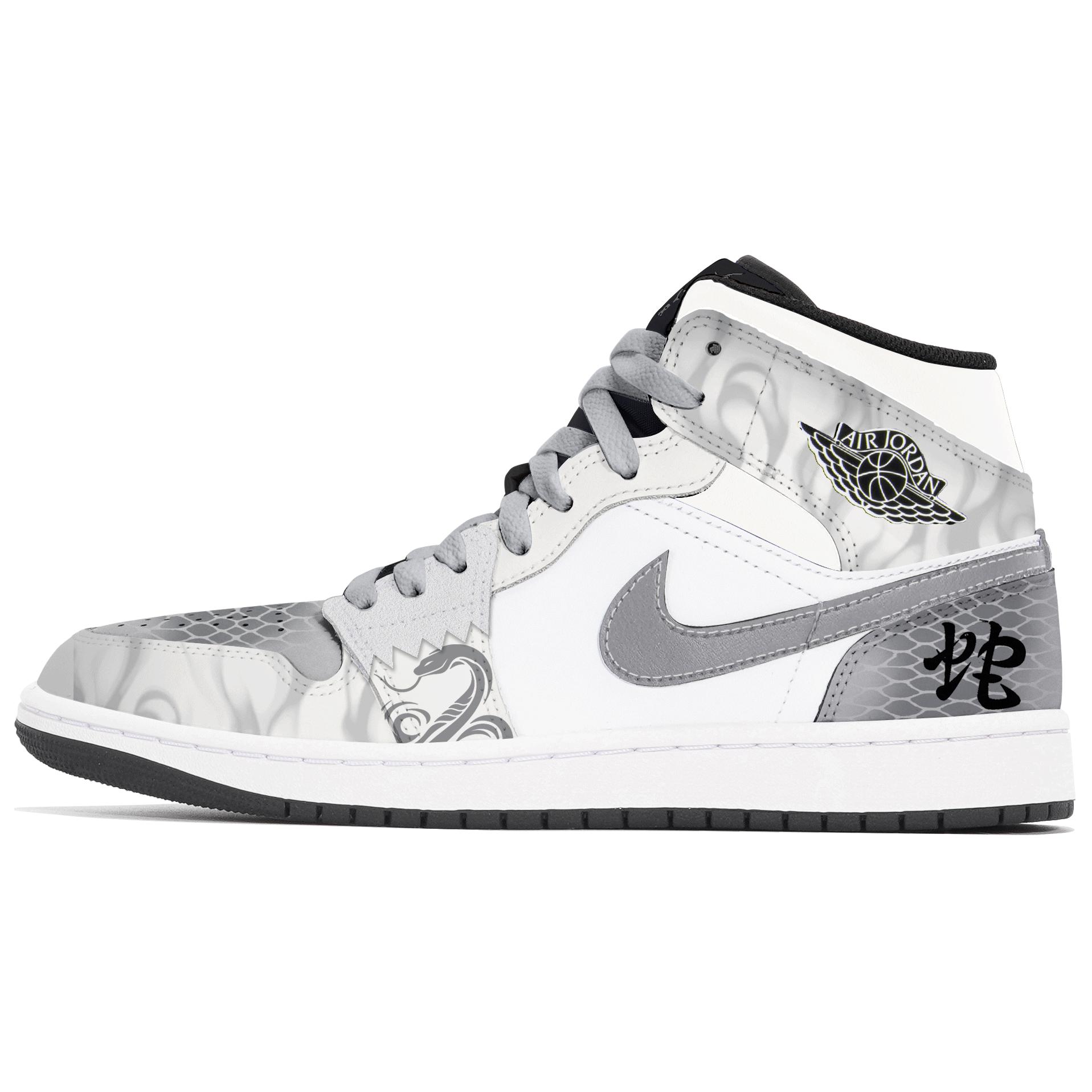 

Кроссовки баскетбольные мужские Air 1 Mid Top устойчивые к истиранию винтажные Light Gray Jordan, светло-серый