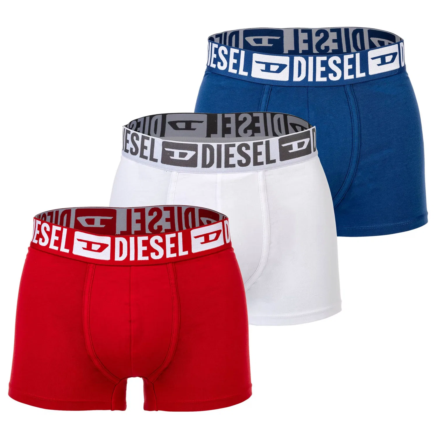 Боксерские шорты Diesel синего, красного и белого цветов