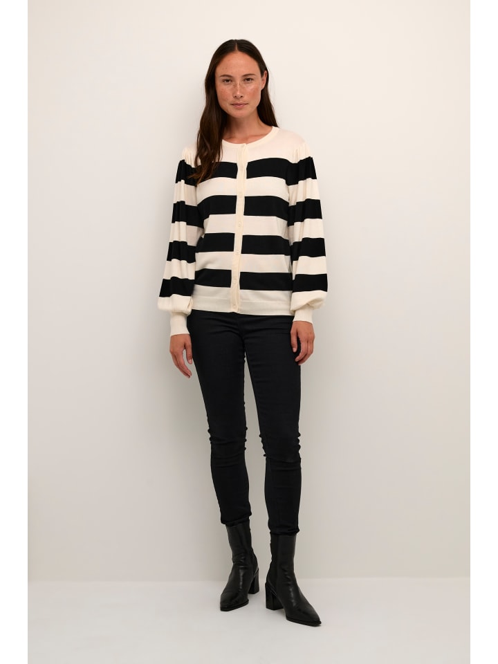 

Кардиган Kaffe, цвет black/turtledove bold stripe