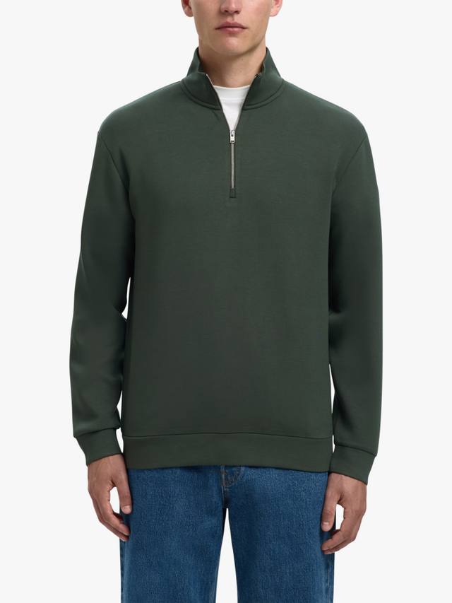 

Джемпер с высоким воротником и молнией до половины из вискозы LENZING ECOVERO Selected