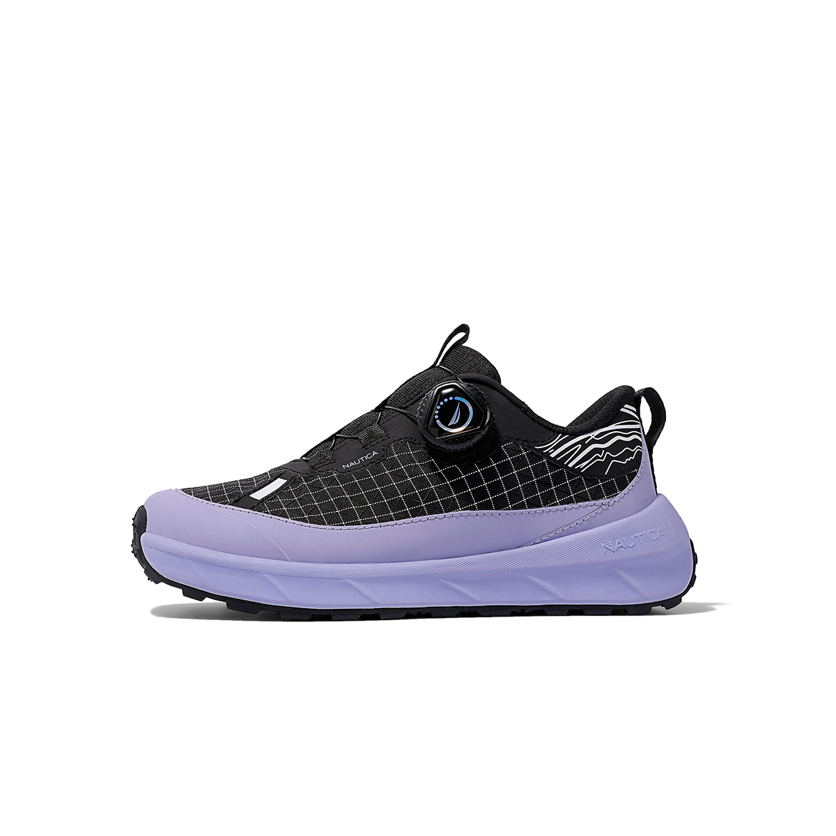 

NAUTICA Slip Resistant Cushioning Abrasion Resistant Breathable Low top Running Shoes Charcoal Gray Purple Teenagers