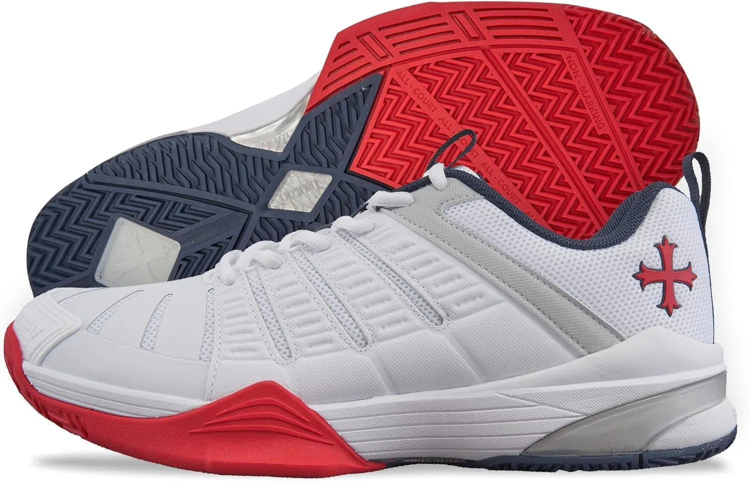 Кроссовки Teuton, AC1 All-Court Shoes, Indoor Shoes - Squash Tennis Handball Padel Volleyball Pickleball - Indoor Shoes, White