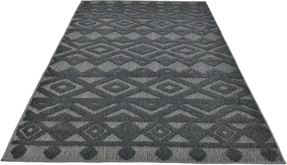 

Ковер LeGer Home от Lena Gercke "Askja Outdoor", прямоугольный, с эффектом high-low, ковер в стиле бохо, подходит для использования на открытом воздухе LeGer Home by Lena Gercke 240х320 см, цвет anthrazit