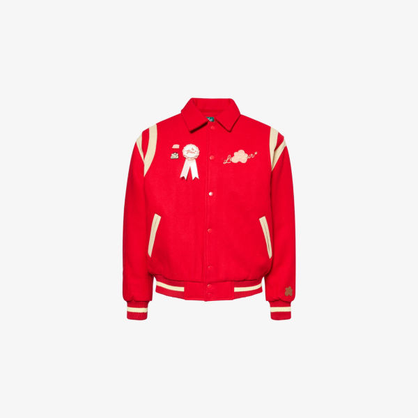 

Ветровка из шерсти с вышитым логотипом и нашивкой Golf Le Fleur, красный