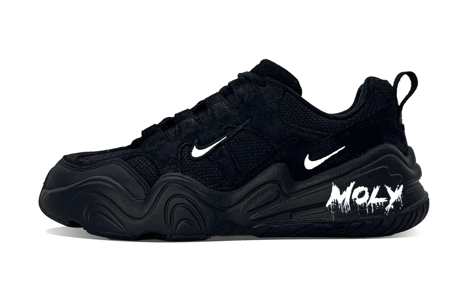 Nike Tech Hera Night Kiss износостойкие и легкие повседневные низкие кроссовки унисекс, черные, белые
