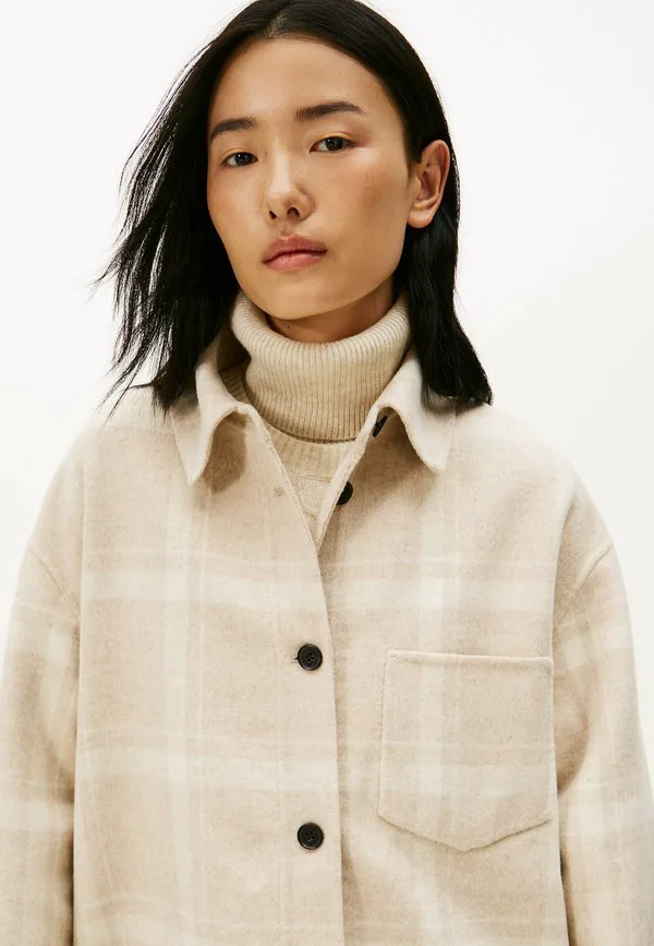 Классическое пальто-рубашка с карманами Tommy Hilfiger, Cream Ow Check — фото 4
