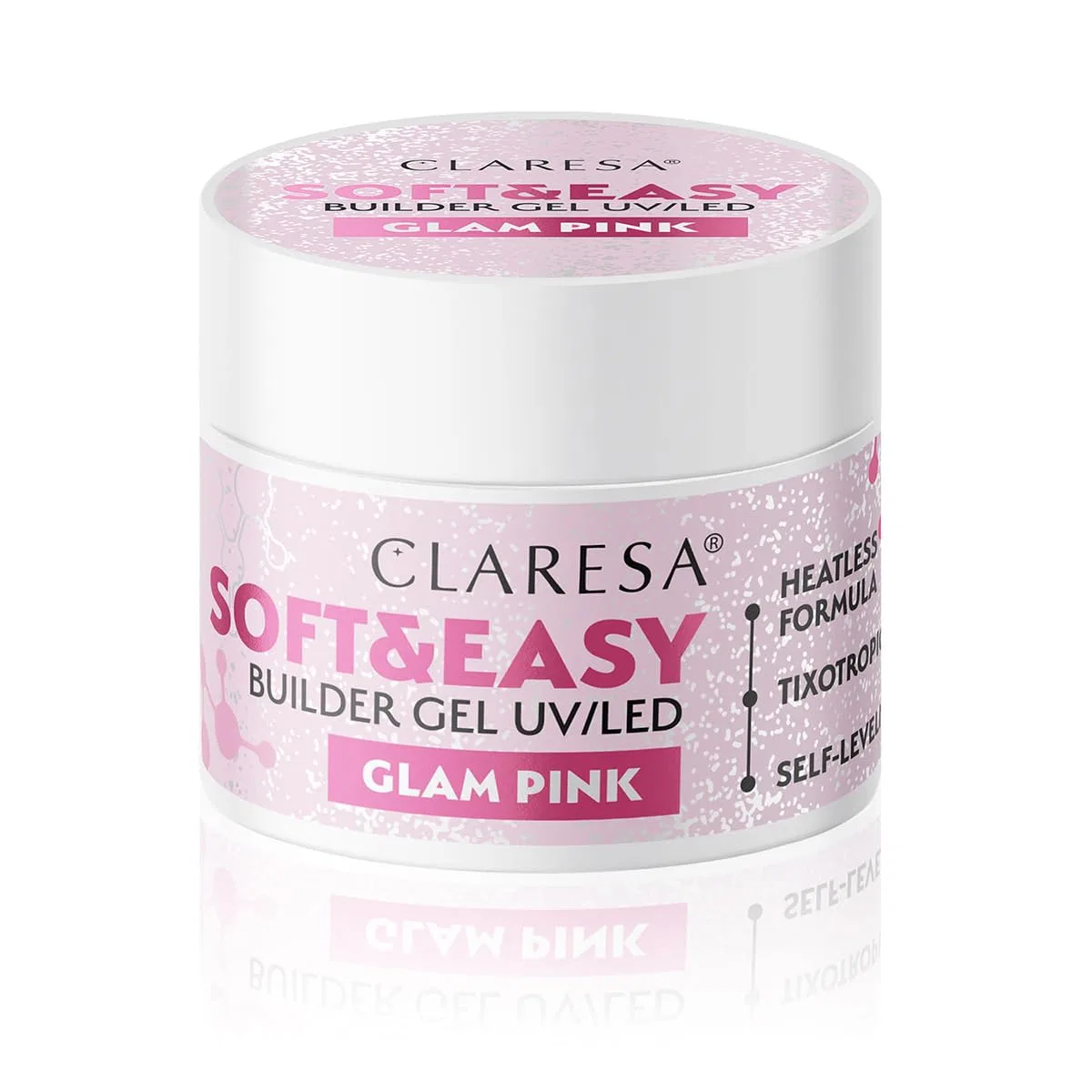 Гель для наращивания Claresa Builder Gel Soft & Easy Glam Pink 12 г Claresa, Glimmer Pink