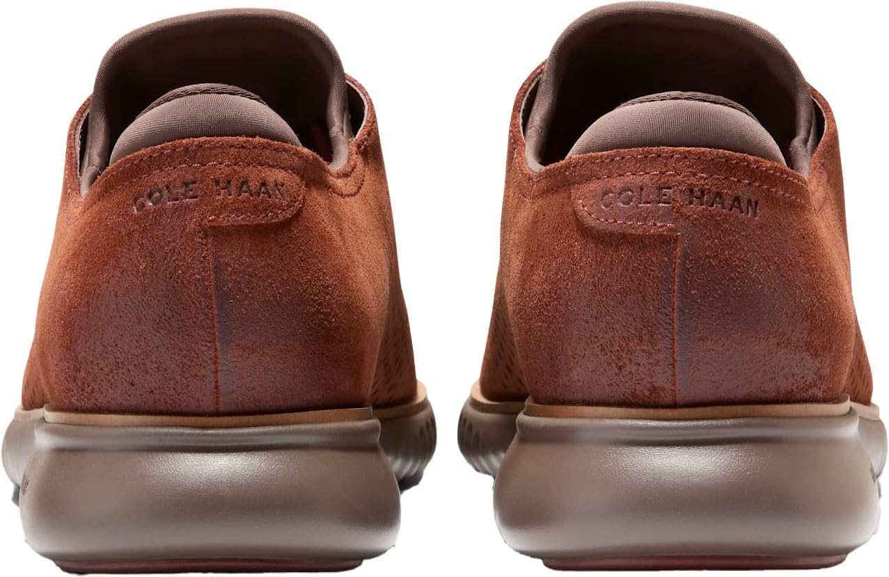Мужские оксфорды Cole Haan 2.Zerogrand с лазерной перфорацией, Scotch Suede/Lava — фото 3