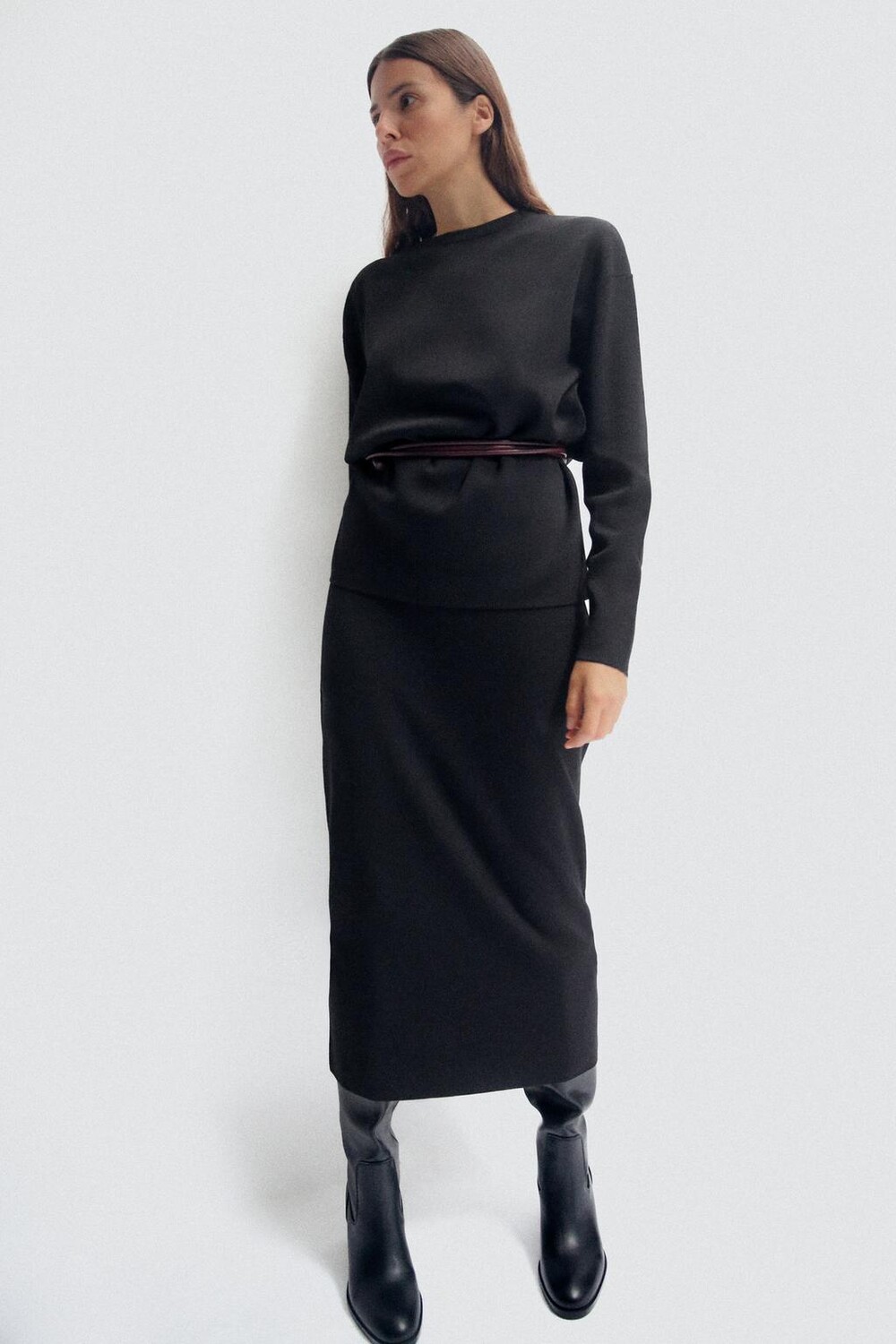 

Свитер тонкой вязки ZARA, черный